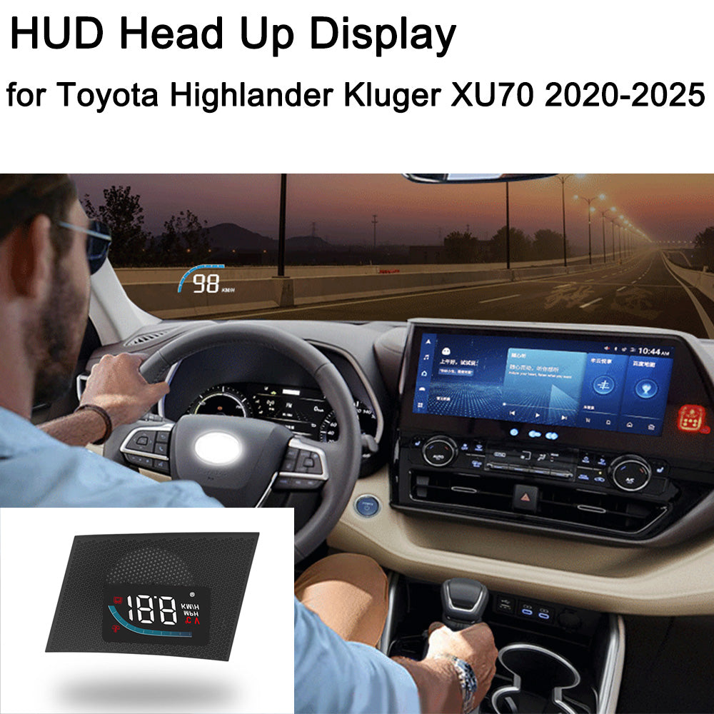 for Toyota Highlander Kluger XU70 2020-2025 Auto HUD Display Projector Alarm Head Up Display Speedometer