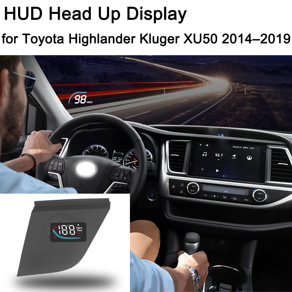 for Toyota Highlander Kluger XU50 2014–2019 Auto HUD Display Projector Alarm Head Up Display Speedometer