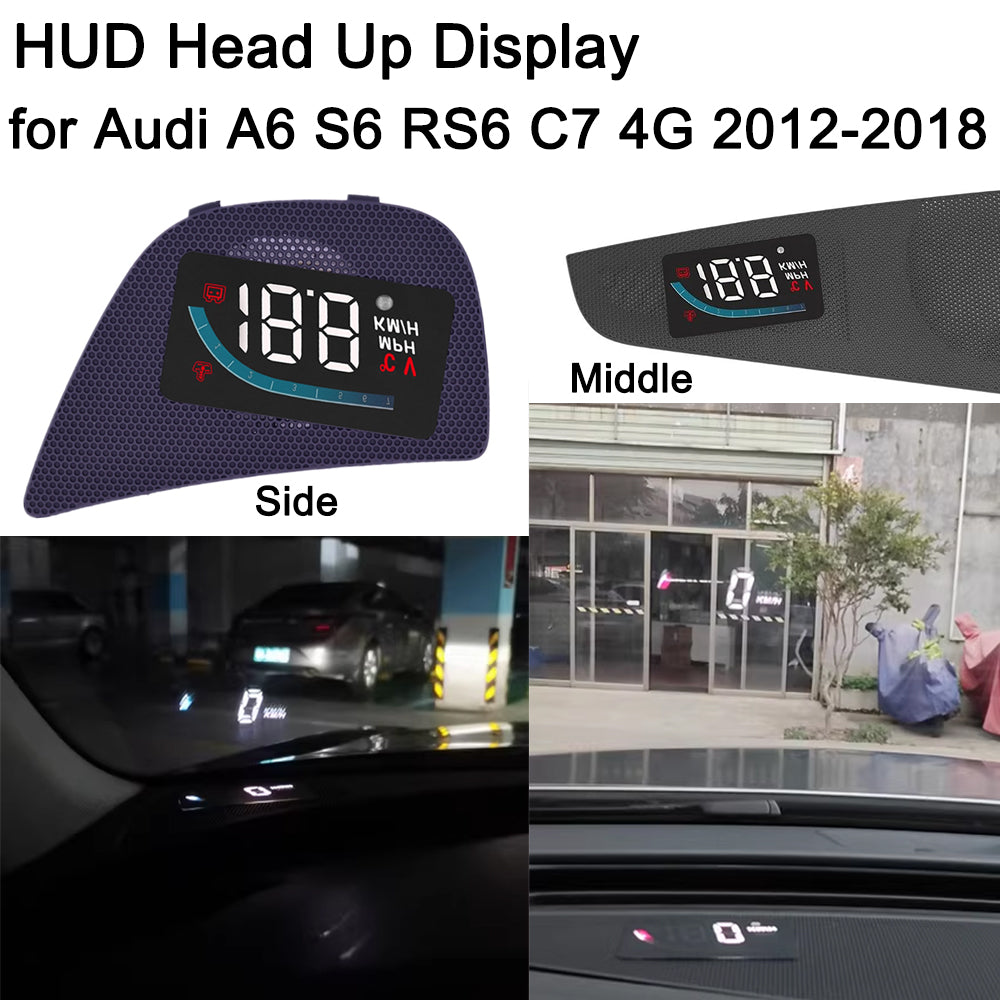 for Audi A6 S6 RS6 C7 4G 2012-2018 Auto HUD Display Projector Alarm Head Up Display Speedometer