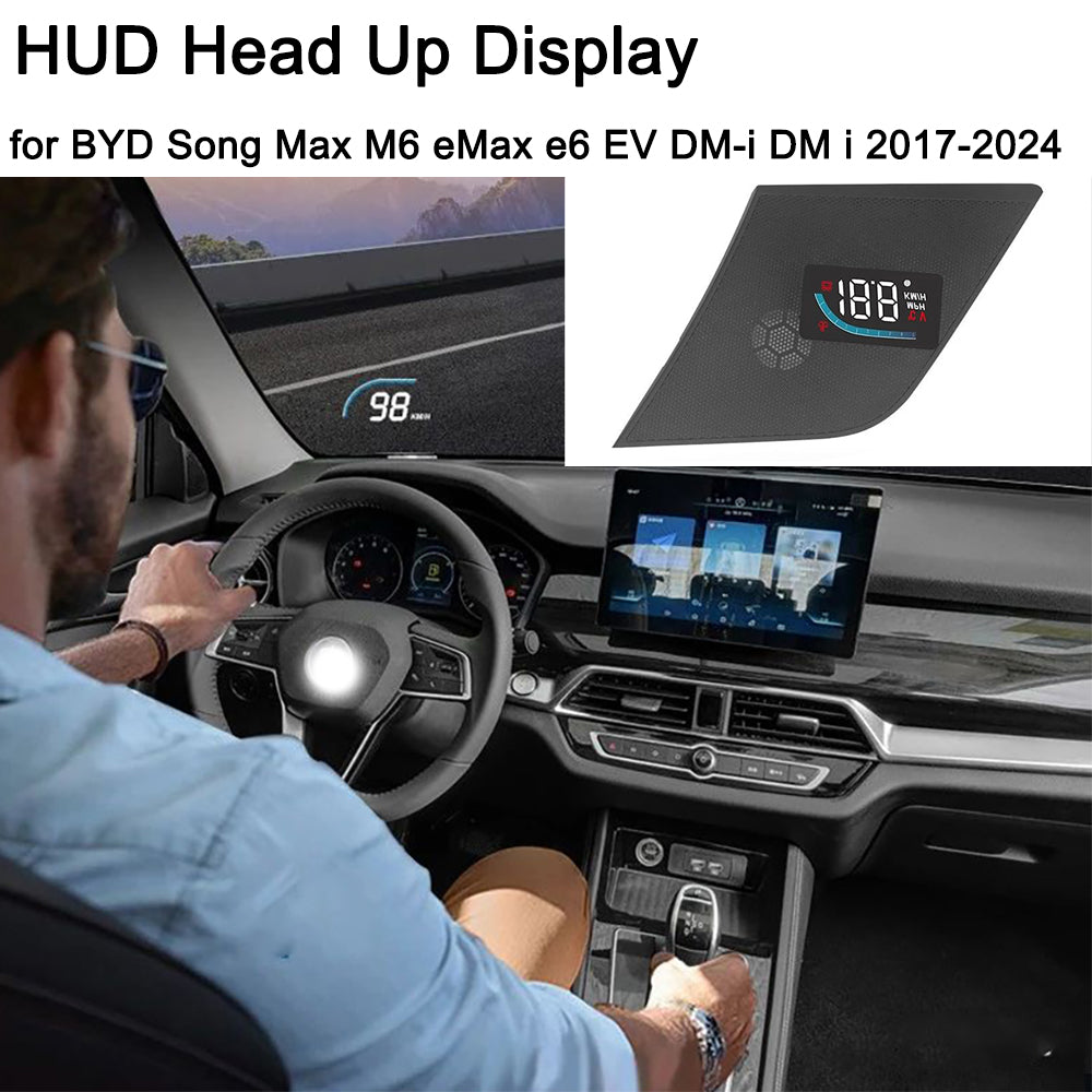 for BYD Song Max M6 eMax e6 EV DM-i DM i 2017-2024 Auto HUD Display Projector Alarm Head Up Display Speedometer