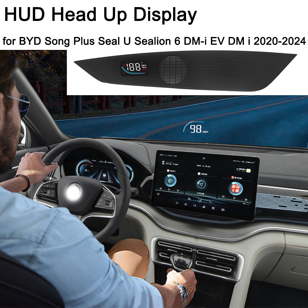 for BYD Song Plus Seal U Sealion 6 DM-i EV DM i 2020-2024 Auto HUD Display Projector Alarm Head Up Display Speedometer