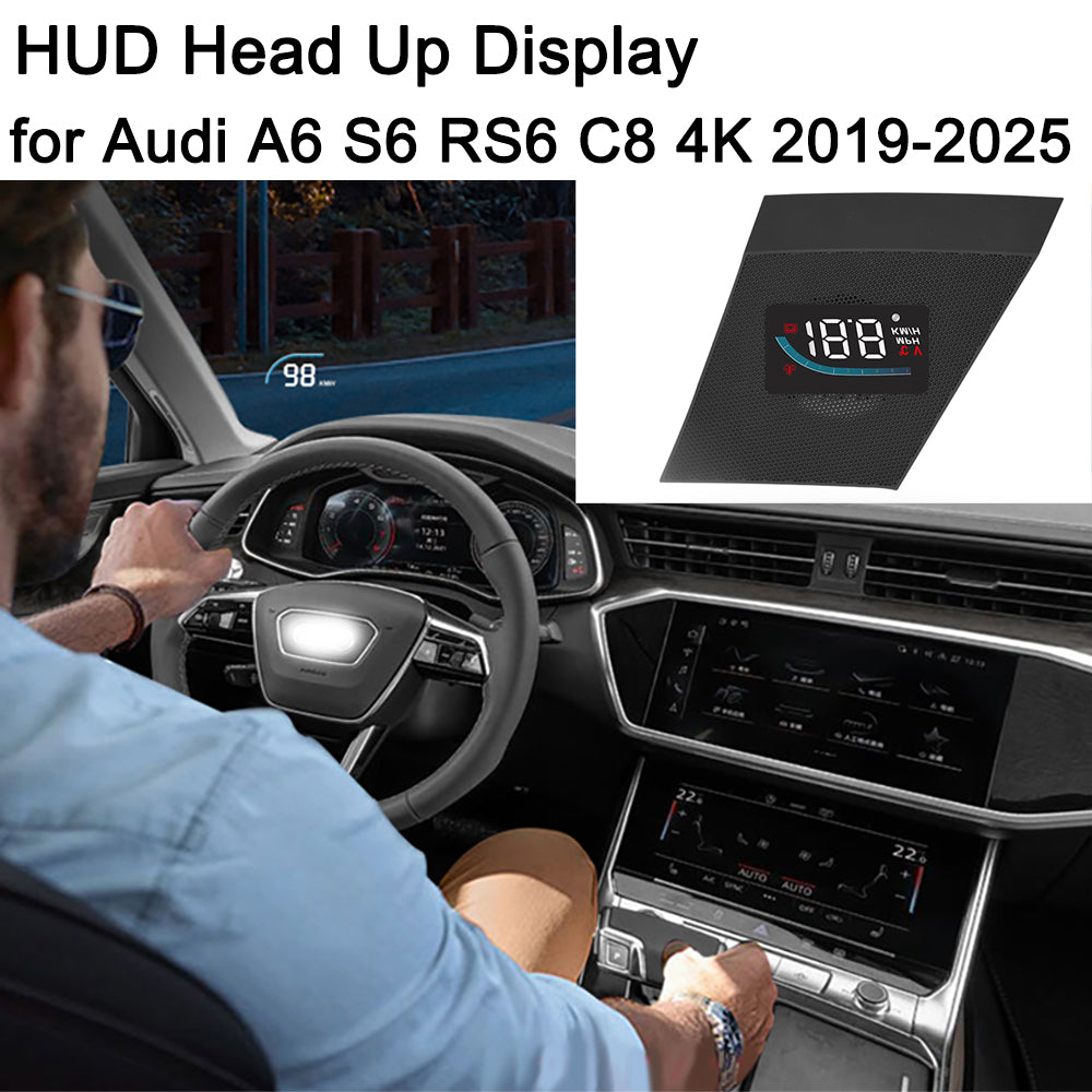 for Audi A6 S6 RS6 C8 4K 2019-2025 Auto HUD Display Projector Alarm Head Up Display Speedometer