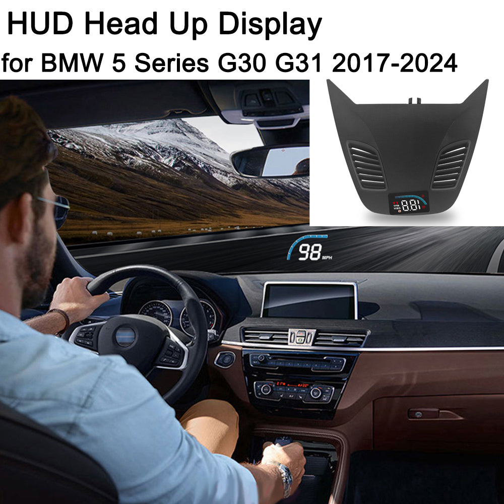 for BMW 5 Series G30 G31 2017-2024 Auto HUD Display Projector Alarm Head Up Display Speedometer