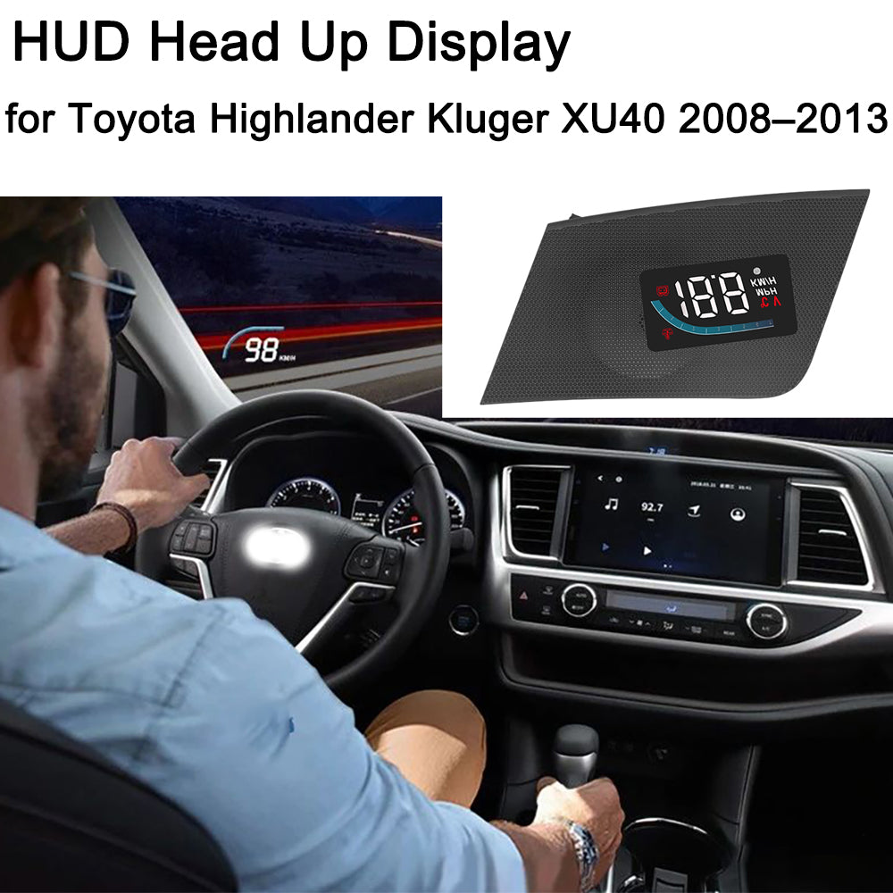 for Toyota Highlander Kluger XU40 2008–2013 Auto HUD Display Projector Alarm Head Up Display Speedometer