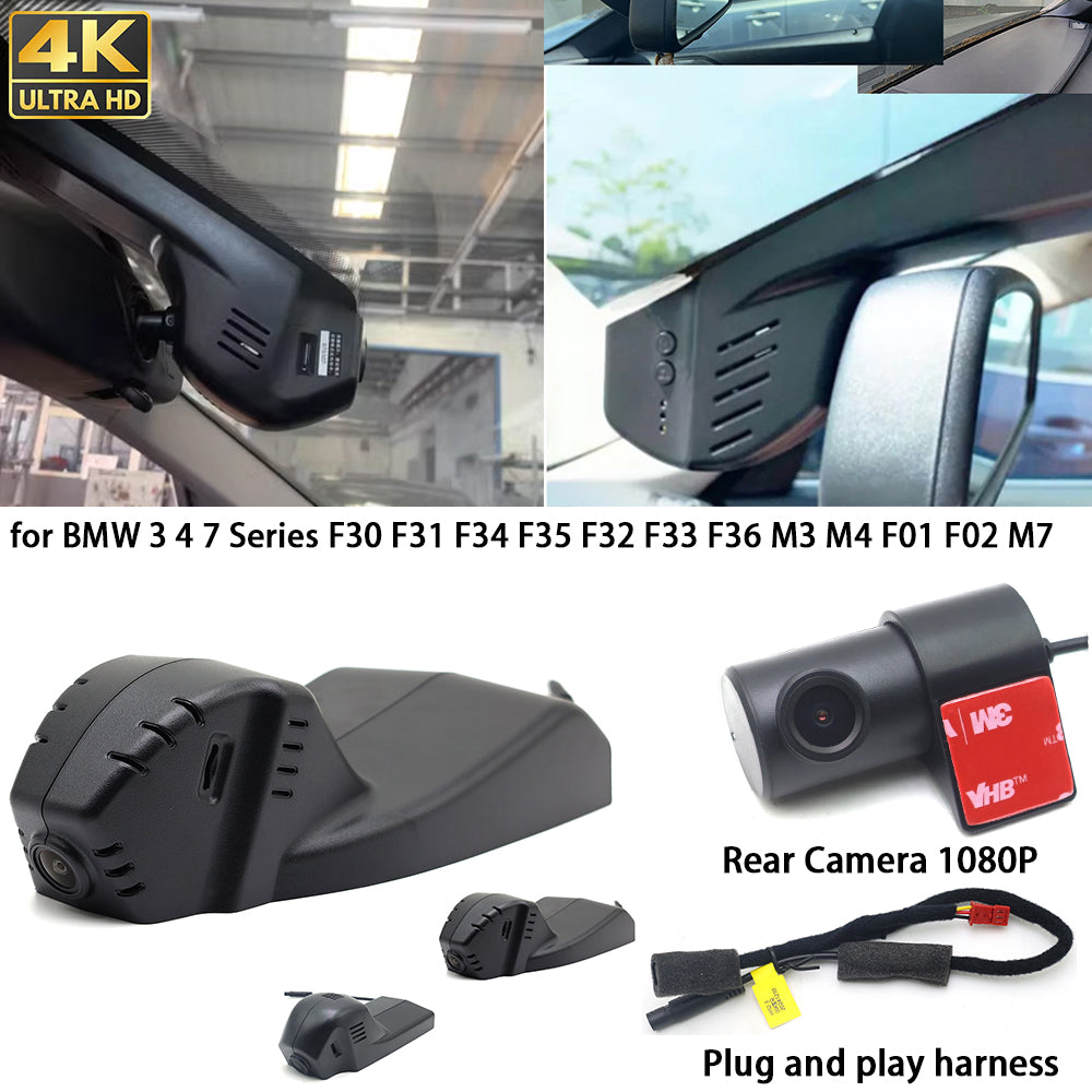 for BMW 3 4 7 Series F30 F31 F34 F35 F32 F33 F36 M3 M4 F01 F02 M7 4K Dash Cam Wifi Camera Video Recorder
