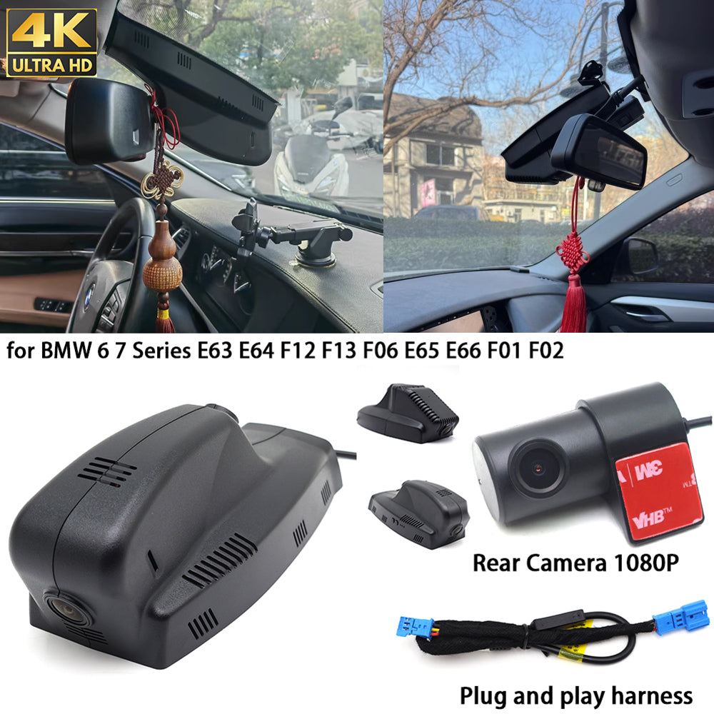 for BMW 6 7 Series E63 E64 F12 F13 F06 E65 E66 F01 F02 4K Dash Cam Wifi Camera Video Recorder