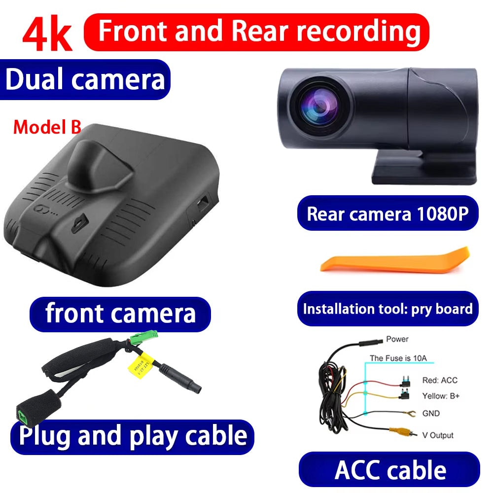for Lynk & Co 03 03+ Facelift 2023 2024 2025 4K Dash Cam Wifi Camera Video Recorder
