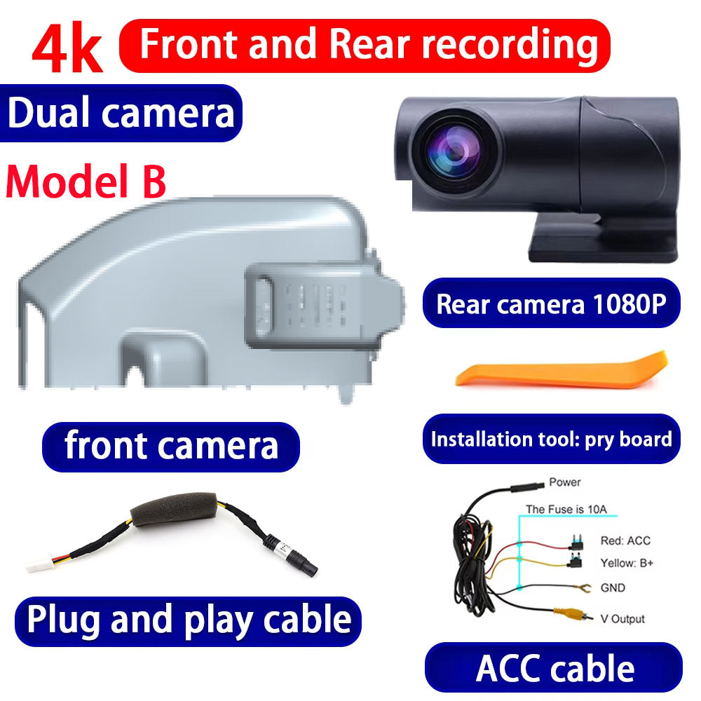 for Geely Borui GE GT 2018 2019 2020 2021 4K Dash Cam Wifi Camera Video Recorder