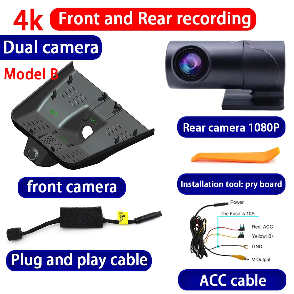 for Geely Coolray Binyue L Cool BelGee Proton X50 2018-2025 4K Dash Cam Wifi Camera Video Recorder