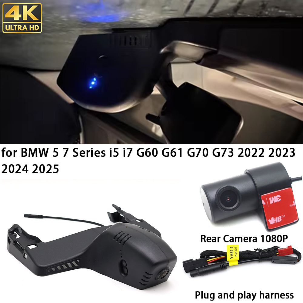 for BMW 5 7 Series i5 i7 G60 G61 G70 G73 2022 2023 2024 2025 4K Dash Cam Wifi Camera Video Recorder
