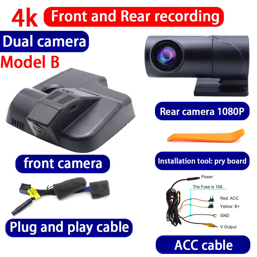 for Cadillac XT4 Chevrolet Malibu 2016-2023 4K Dash Cam Wifi Camera Video Recorder