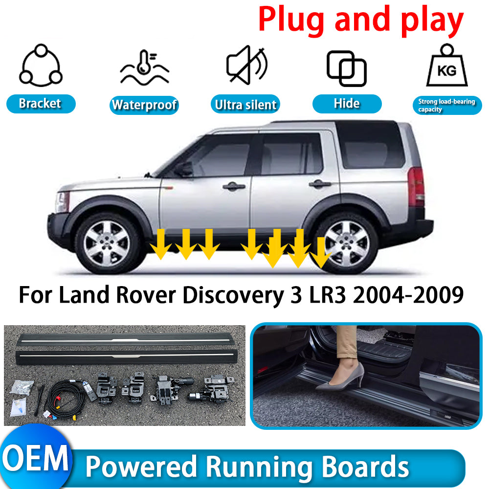 for Land Rover Discovery 3 LR3 2004-2009 OEM Power Running Boards Dual Motor Retractable Electric Side Steps With LED