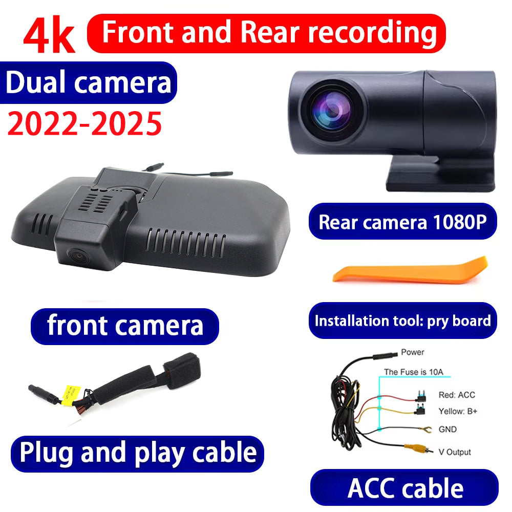 for Toyota Tundra Sequoia XK60 XK50 XK80 XK70 2017-2025 4K Dash Cam Wifi Camera Video Recorder