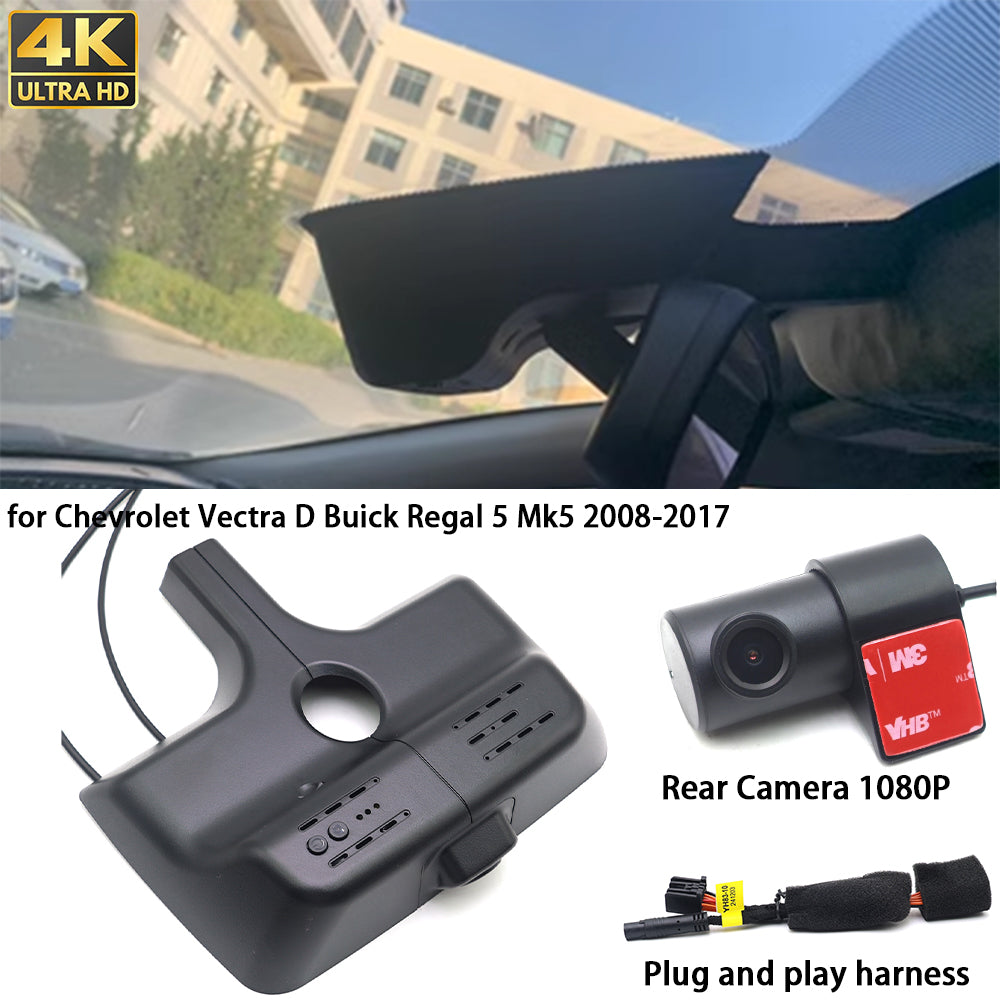for Chevrolet Vectra D Buick Regal 5 Mk5 2008-2017 HUD 4K Dash Cam Wifi Camera Video Recorder