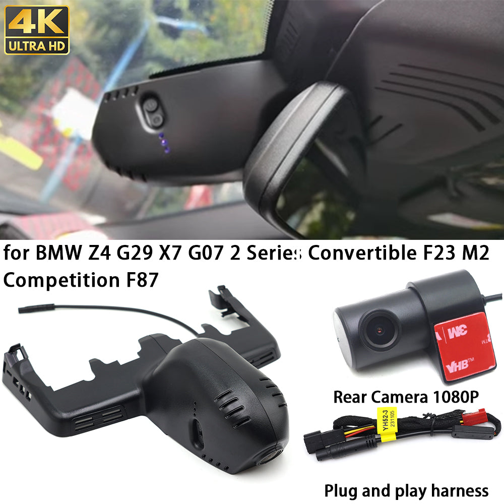 for BMW Z4 G29 X7 G07 2 Series Convertible F23 M2 Competition F87 4K Dash Cam Wifi Camera Video Recorder