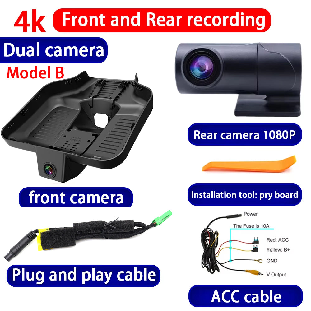 for Geely Binray Binrui Cool 2018-2025 4K Dash Cam Wifi Camera Video Recorder