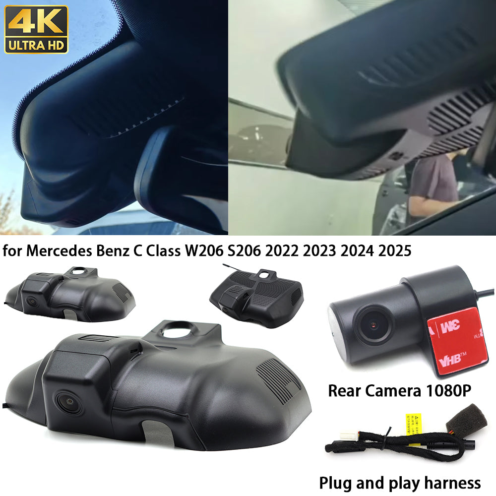 for Mercedes Benz C Class W206 S206 2022 2023 2024 2025 4K Dash Cam Wifi Camera Video Recorder