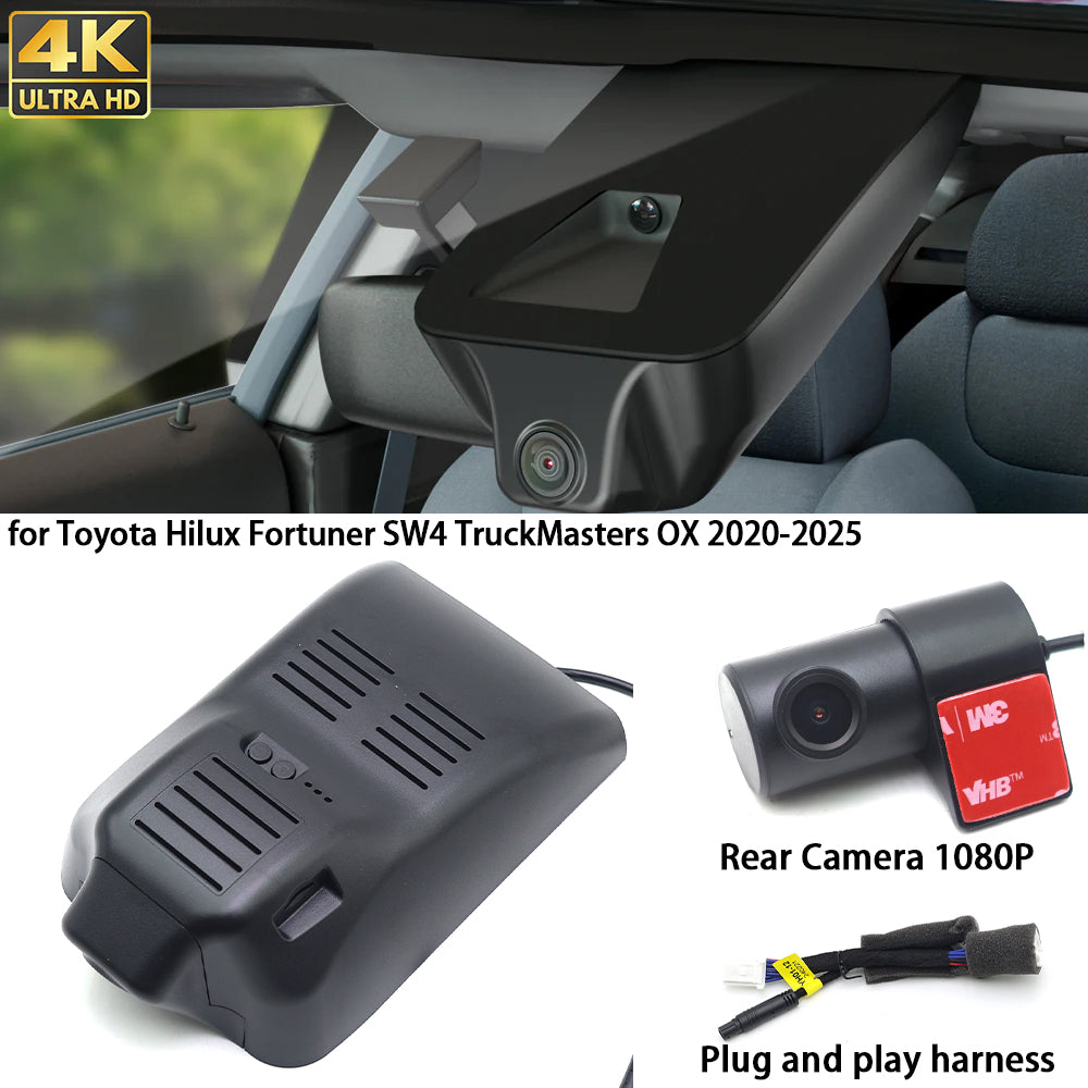 for Toyota Hilux Fortuner SW4 TruckMasters OX 2020-2025 4K Dash Cam Wifi Camera Video Recorder