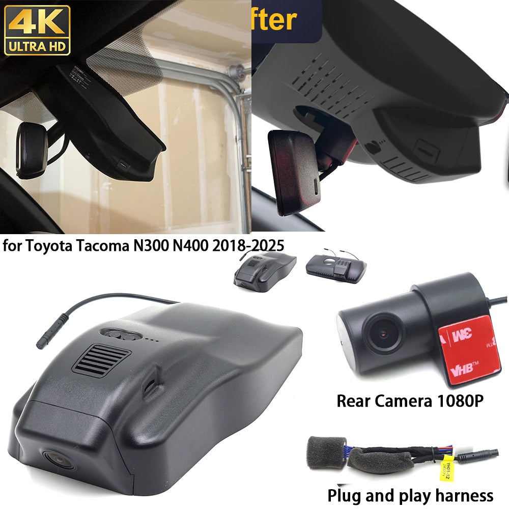 for Toyota Tacoma N300 N400 2018-2025 4K Dash Cam Wifi Camera Video Recorder