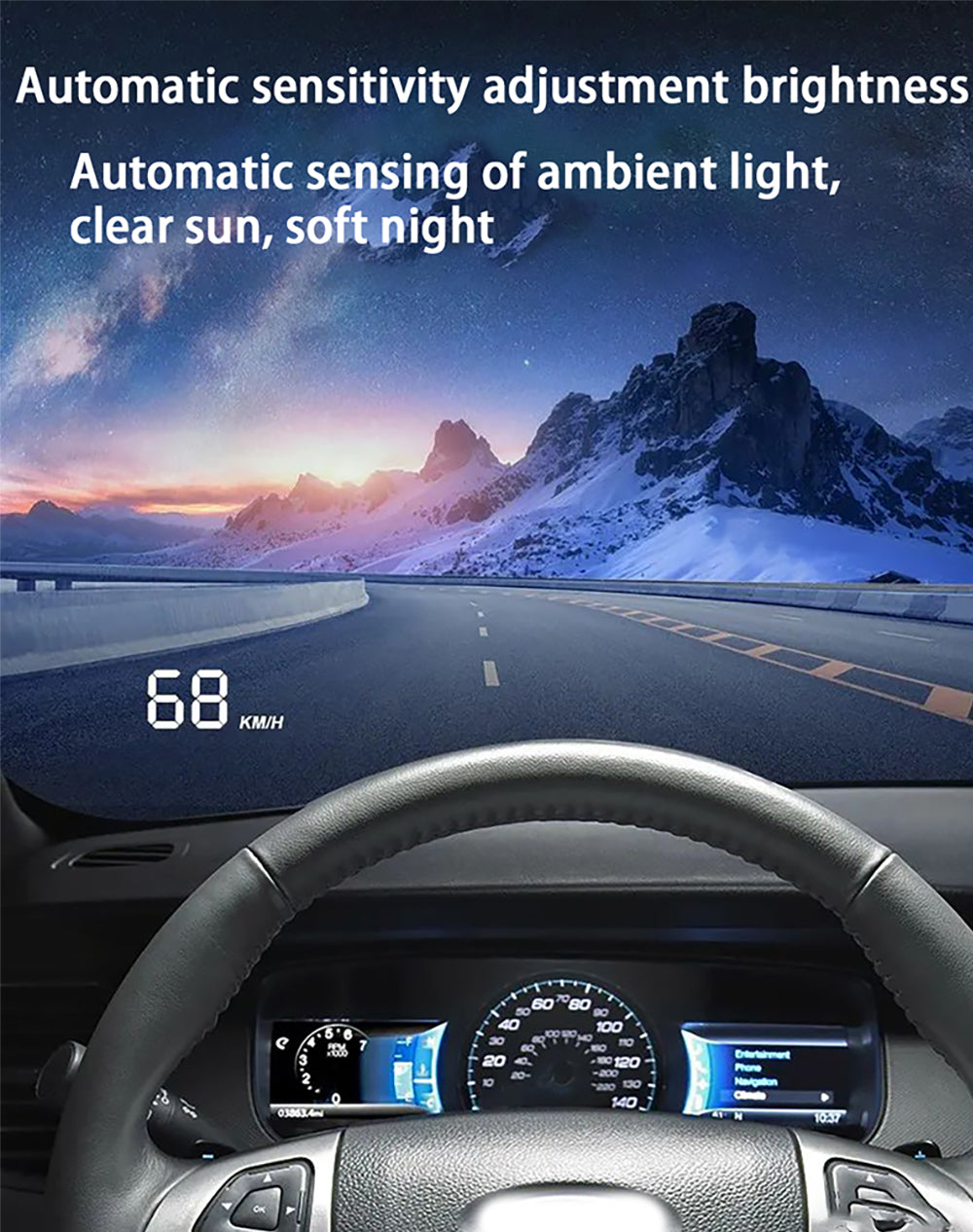 for Ford Taurus 2019 2020 2021 2022 Auto HUD Display Projector Alarm Head Up Display Speedometer