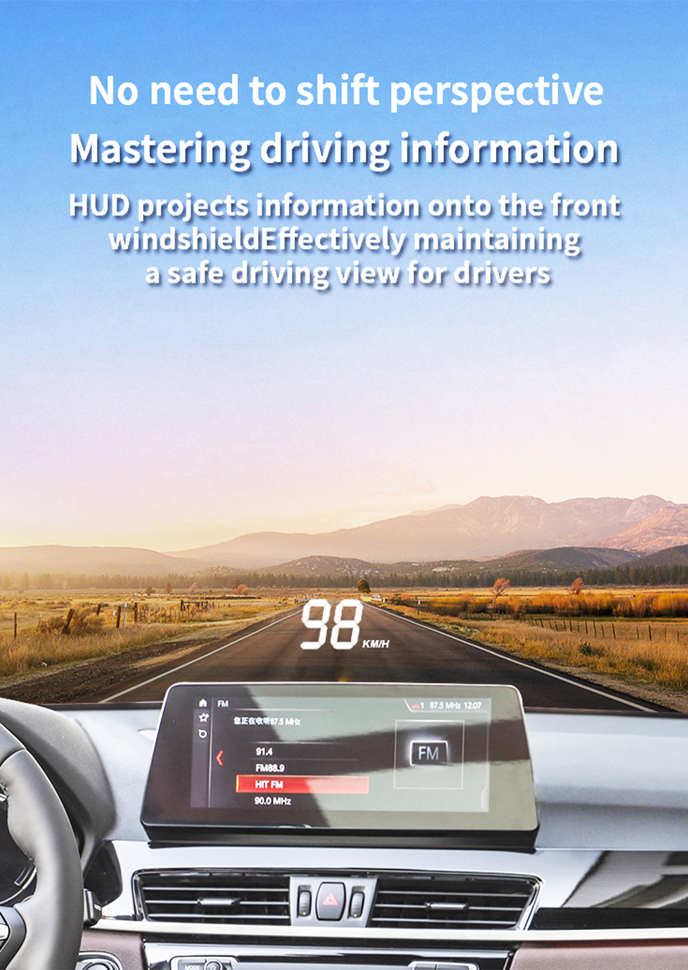 for BMW X1 F48 X2 F39 2016-2023 Auto HUD Display Projector Alarm Head Up Display Speedometer