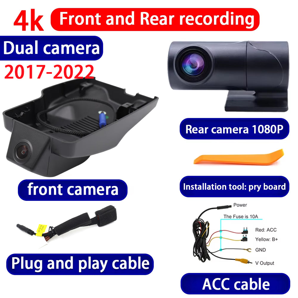 for Toyota Tundra Sequoia XK60 XK50 XK80 XK70 2017-2025 4K Dash Cam Wifi Camera Video Recorder