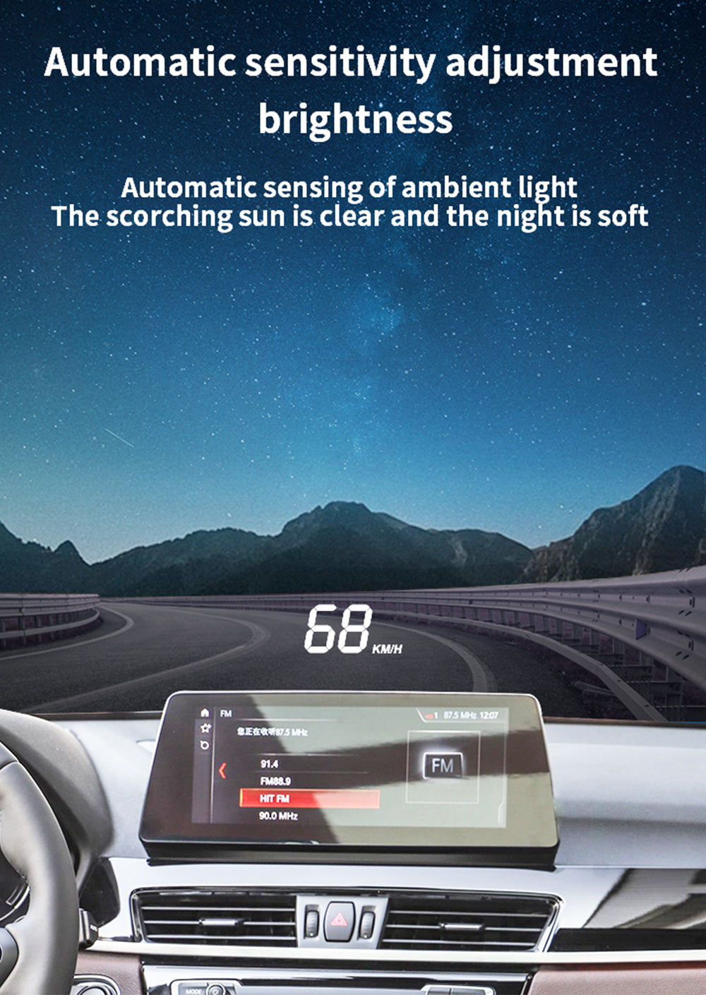 for BMW X1 F48 X2 F39 2016-2023 Auto HUD Display Projector Alarm Head Up Display Speedometer