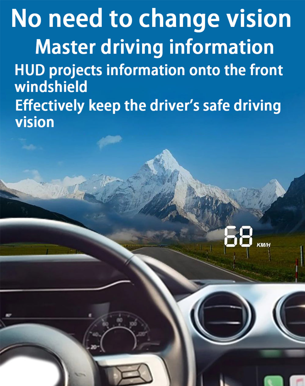 for Ford Mustang 6 Mk6 S550 2015-2023 Auto HUD Display Projector Alarm Head Up Display Speedometer