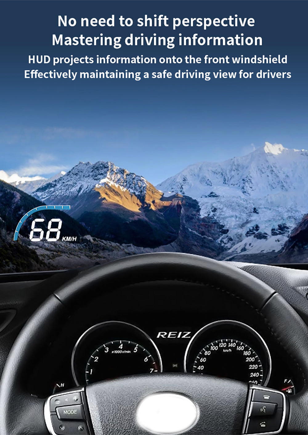 for Toyota Mark X X130 2009-2019 Auto HUD Display Projector Alarm Head Up Display Speedometer