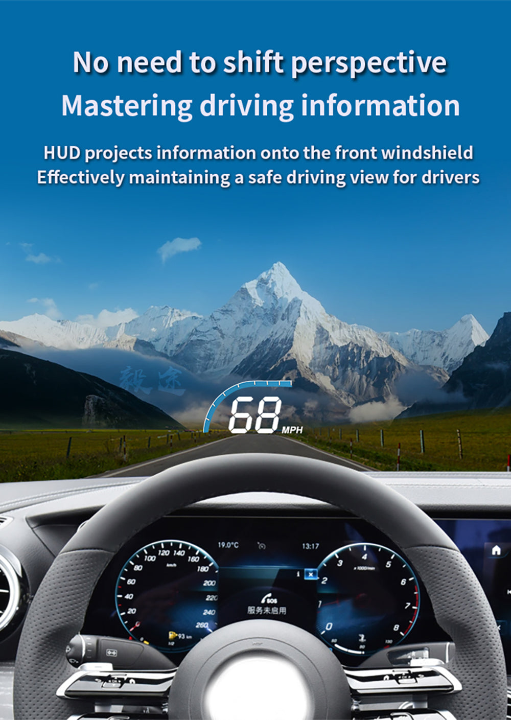 for Mercedes Benz E Class W213 S213 C238 A238 CLS C257 Auto HUD Display Projector Alarm Head Up Display Speedometer
