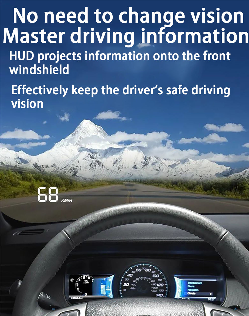 for Ford Taurus 2019 2020 2021 2022 Auto HUD Display Projector Alarm Head Up Display Speedometer