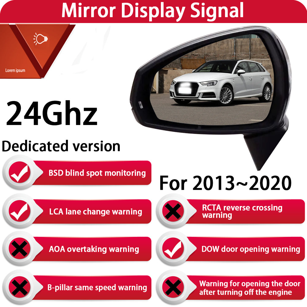 for Audi A3 S3 RS3 8P 8V 8Y 2004-2025 Side Assist Blind Spot Monitoring Detection BSM BSD System 77Ghz & 24Ghz