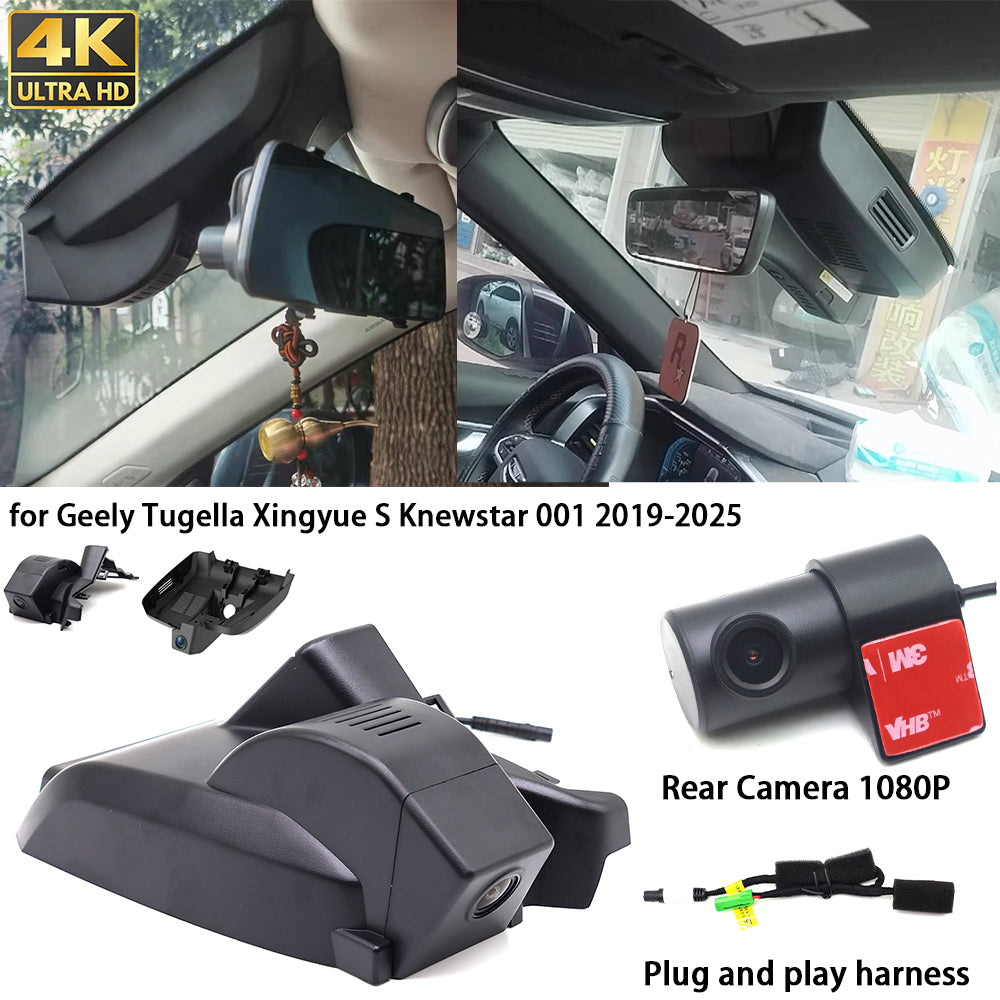 for Geely Tugella Xingyue S Knewstar 001 2019-2025 4K Dash Cam Wifi Camera Video Recorder