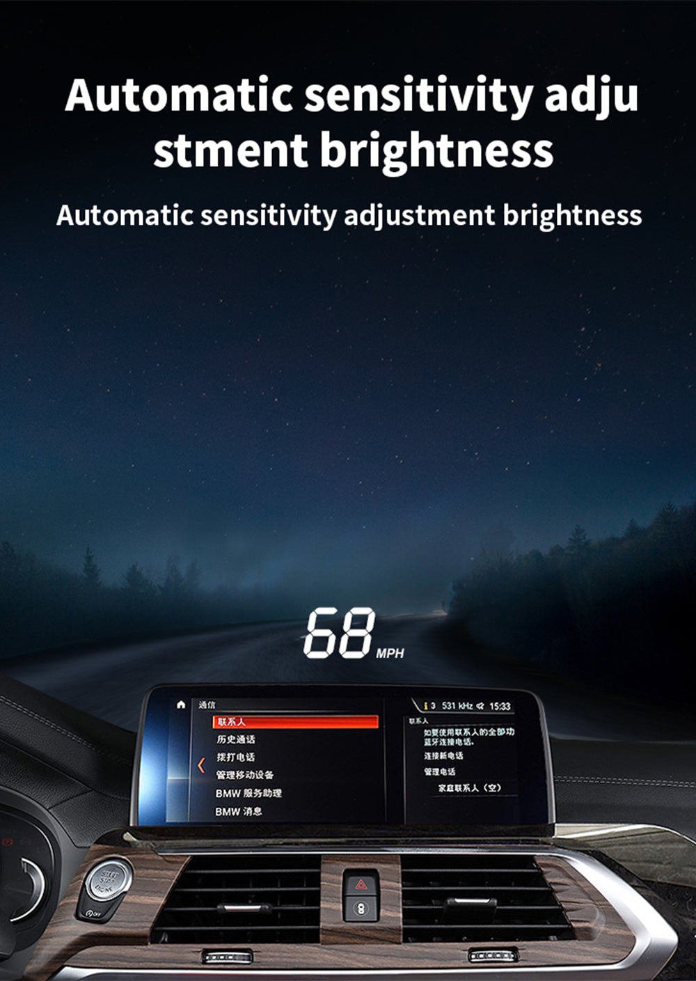 for BMW X4 F26 G02 X3 F25 G01 iX3 G08 2014-2025 Auto HUD Display Projector Alarm Head Up Display Speedometer