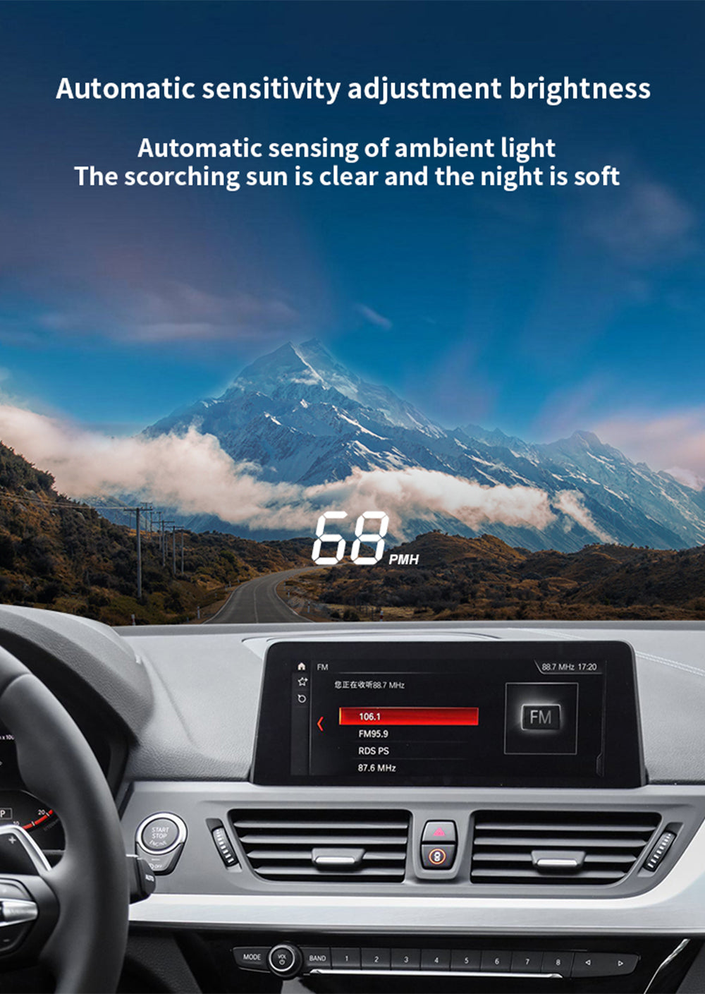 for BMW 1 2 Series F52 F22 F23 2014-2023 Auto HUD Display Projector Alarm Head Up Display Speedometer