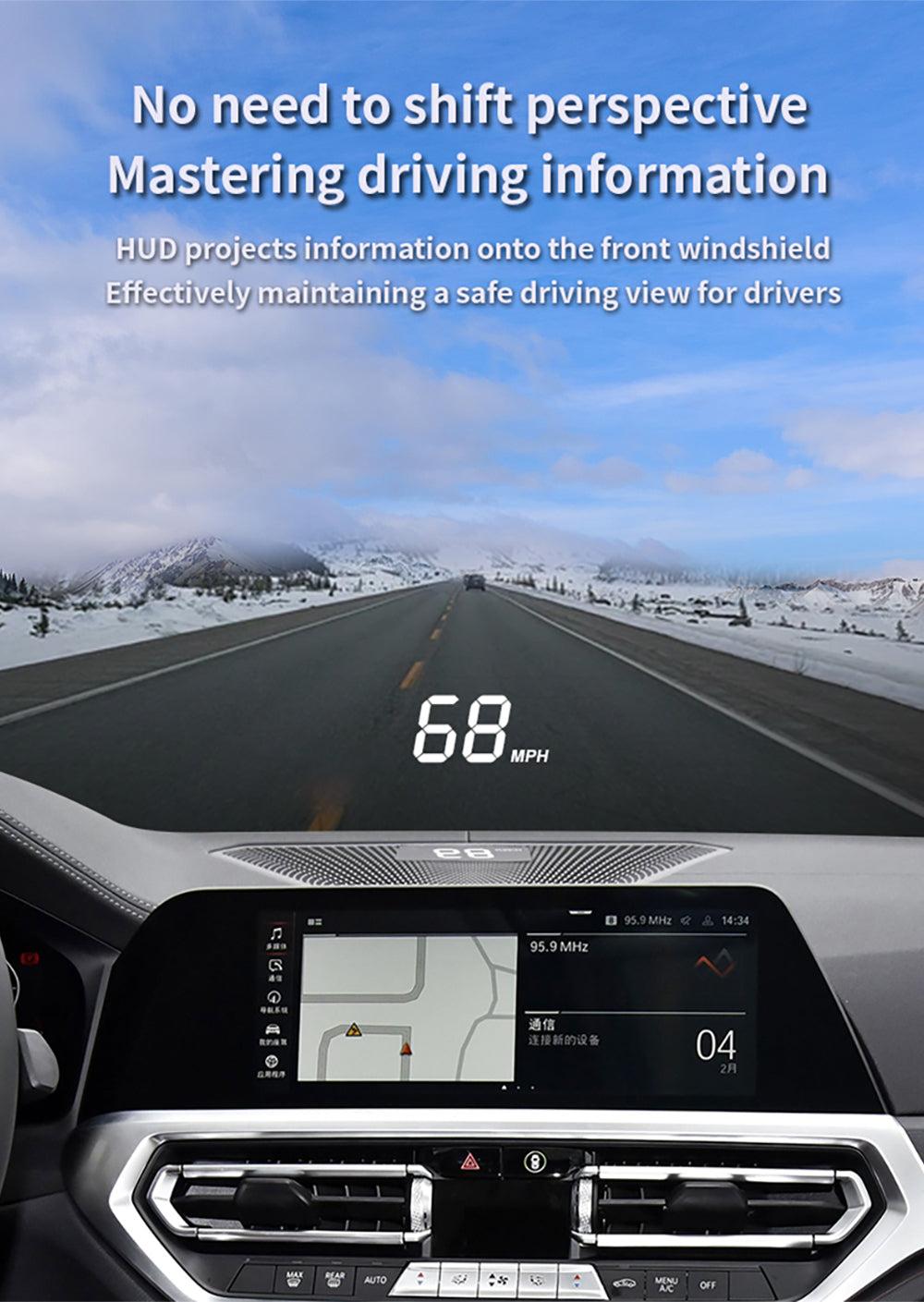 for BMW X5 G05 X6 G06 2019-2025 Auto HUD Display Projector Alarm Head Up Display Speedometer