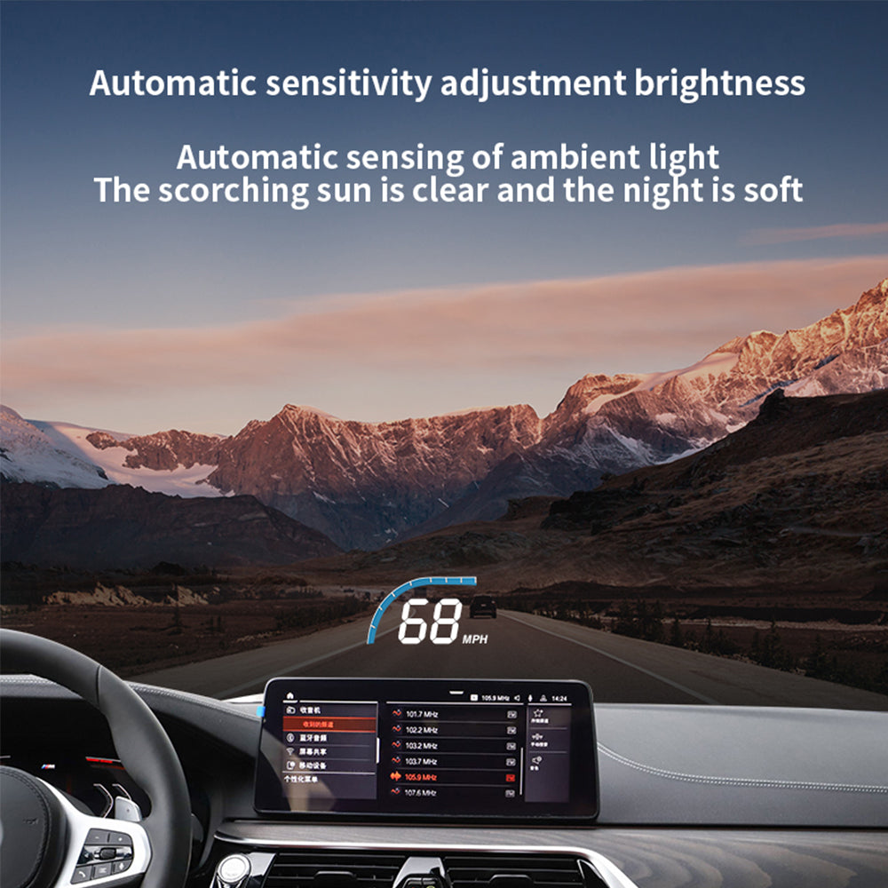 for BMW 5 Series F10 F11 F07 2011-2017 Auto HUD Display Projector Alarm Head Up Display Speedometer