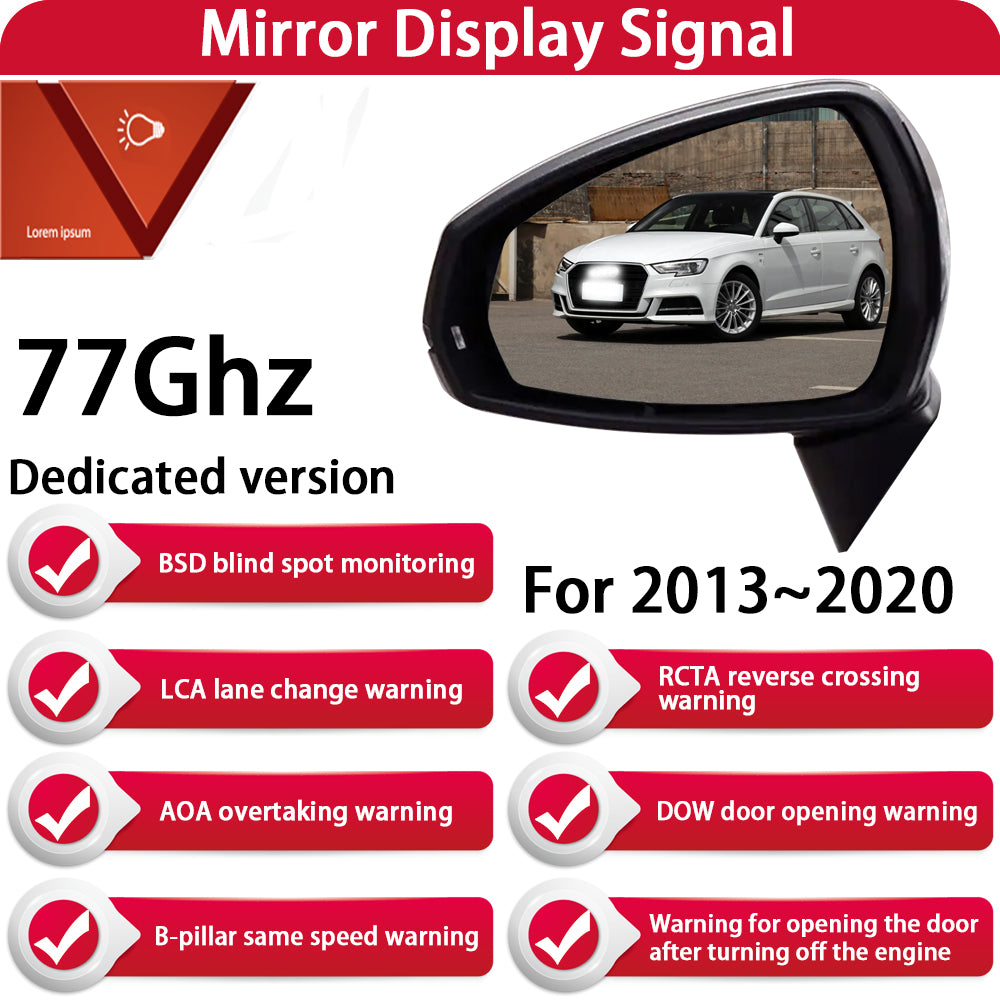 for Audi A3 S3 RS3 8P 8V 8Y 2004-2025 Side Assist Blind Spot Monitoring Detection BSM BSD System 77Ghz & 24Ghz