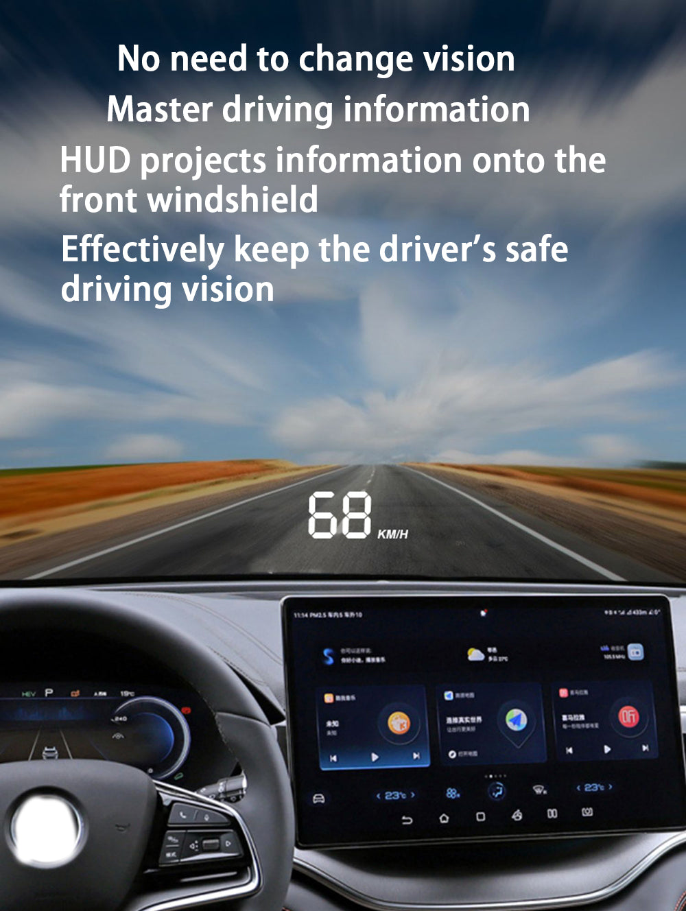 for BYD Song Plus Seal U Sealion 6 DM-i EV DM i 2020-2024 Auto HUD Display Projector Alarm Head Up Display Speedometer