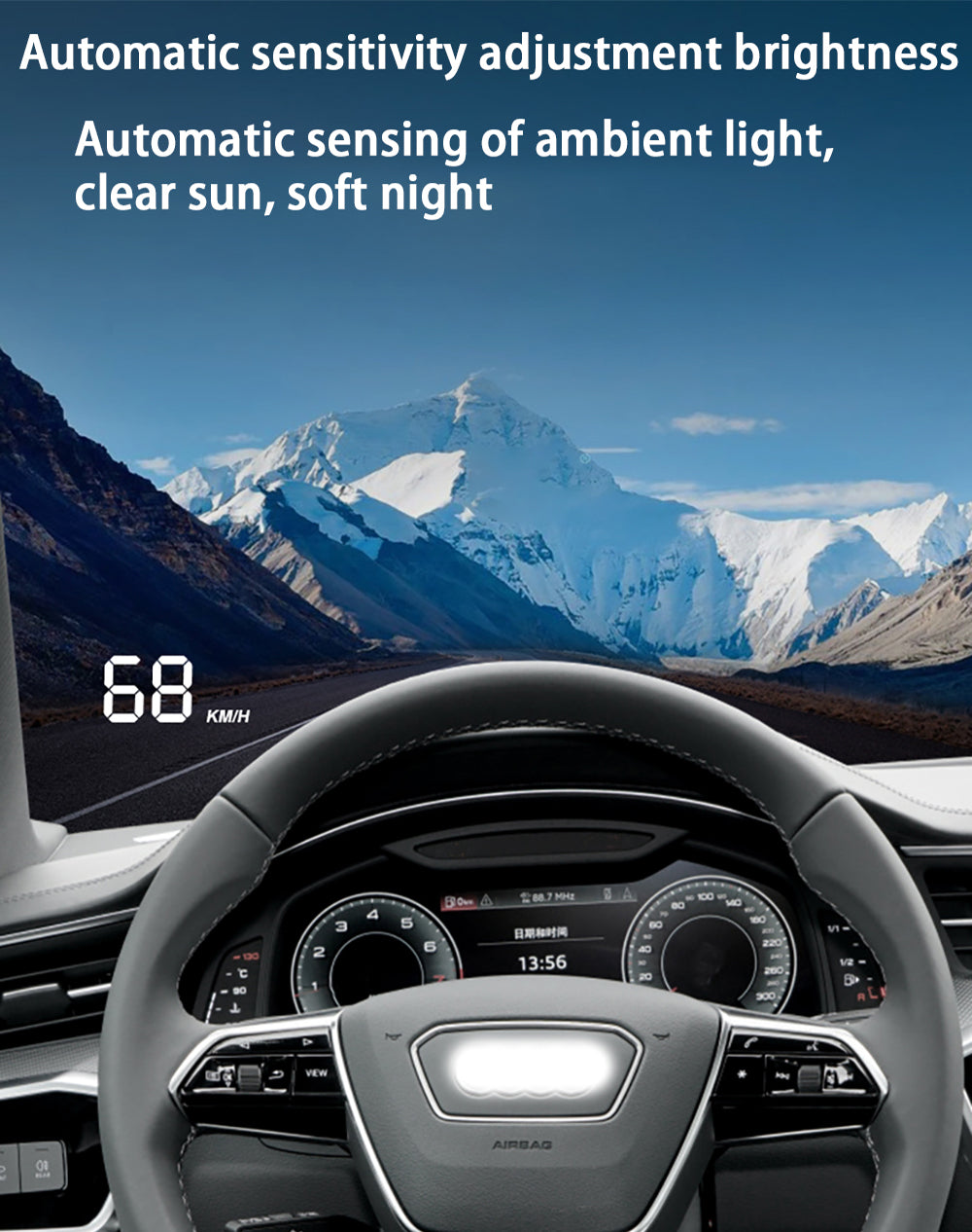 for Audi A6 S6 RS6 C7 4G 2012-2018 Auto HUD Display Projector Alarm Head Up Display Speedometer