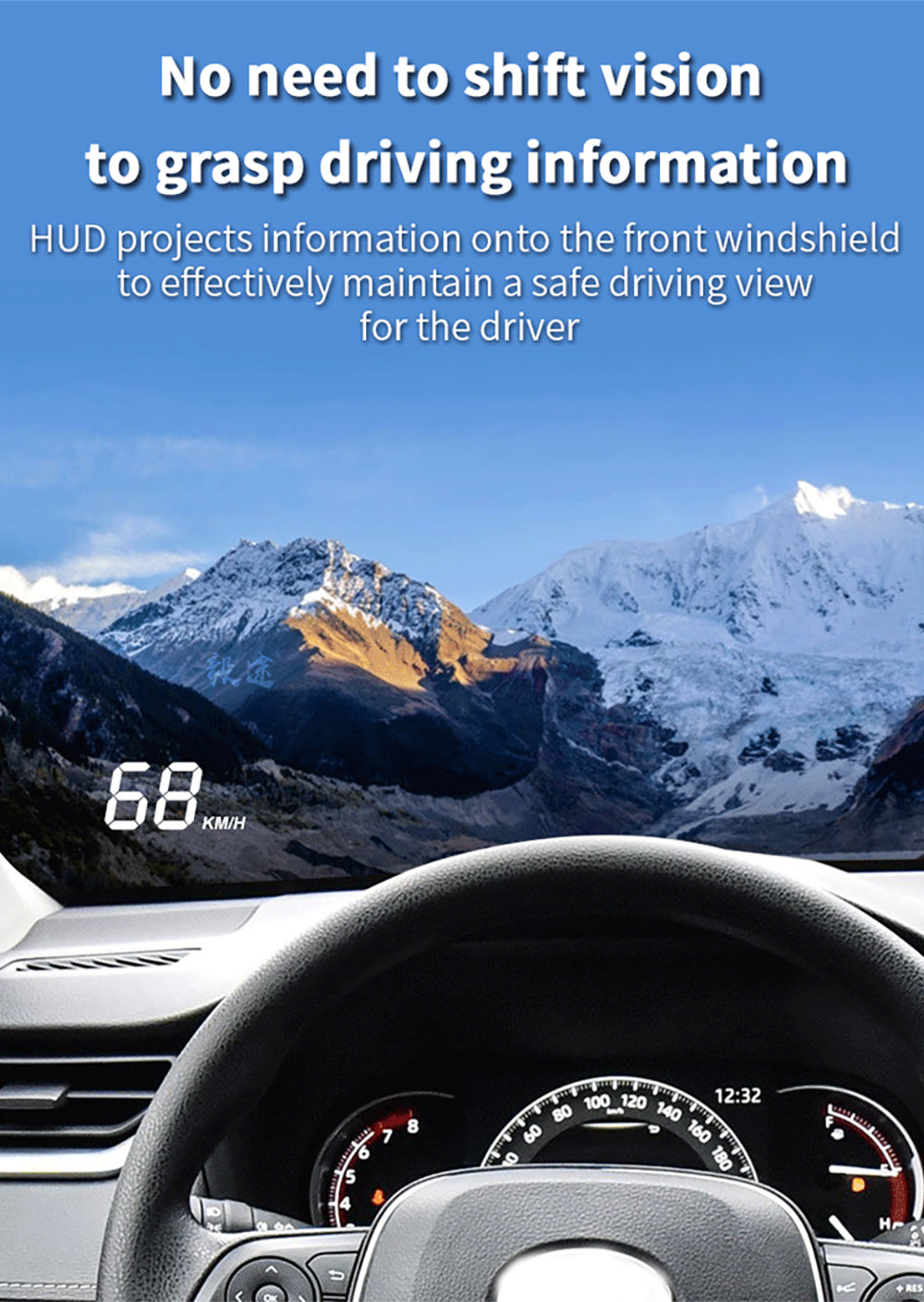 for Toyota RAV4 XA40 2013 2014 2015 2016 2017 2018 Auto HUD Display Projector Alarm Head Up Display Speedometer