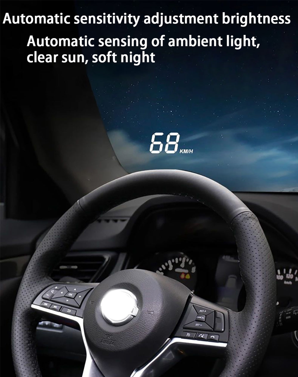 for Nissan Sylphy Sentra Pulsar B17 Tiida C12 Auto HUD Display Projector Alarm Head Up Display Speedometer