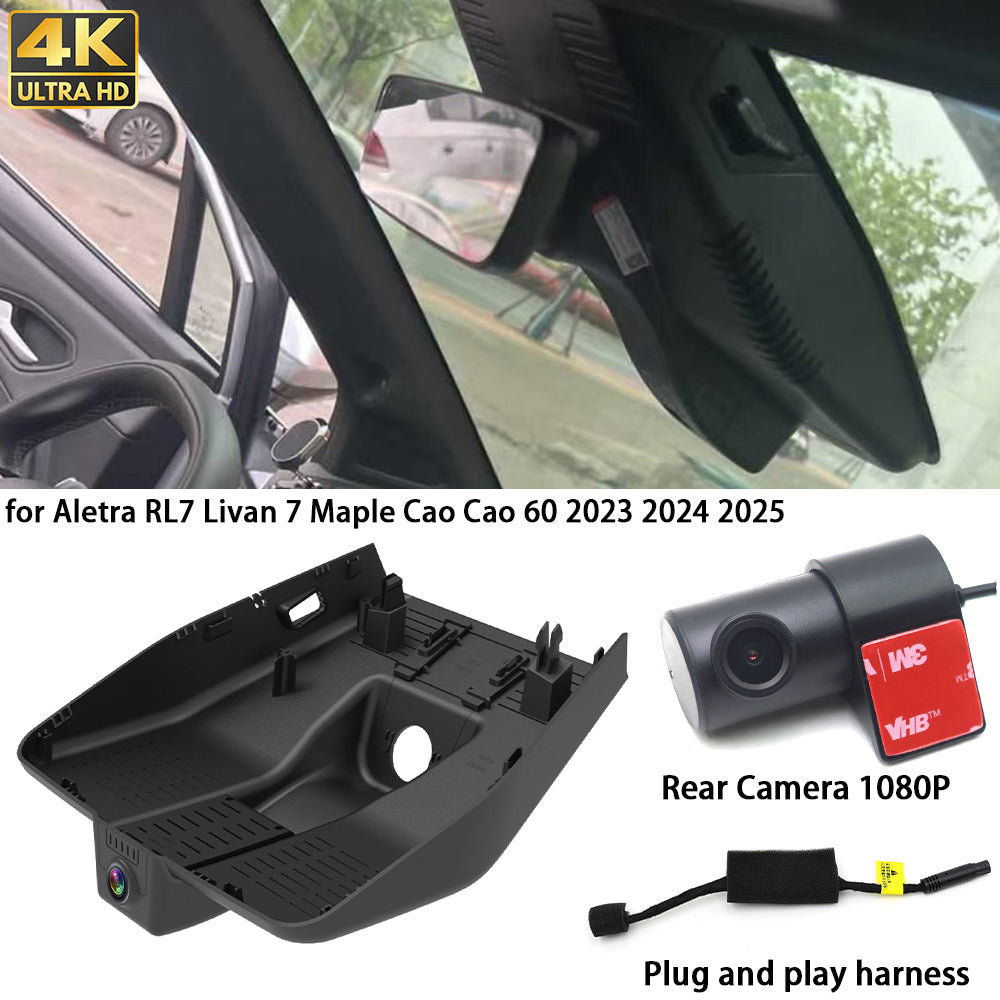 for Aletra RL7 Livan 7 Maple Cao Cao 60 2023 2024 2025 4K Dash Cam Wifi Camera Video Recorder