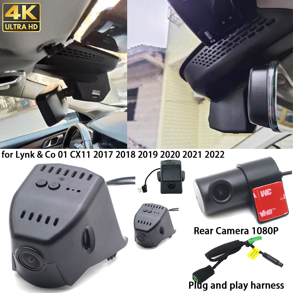 for Lynk & Co 01 CX11 2017 2018 2019 2020 2021 2022 4K Dash Cam Wifi Camera Video Recorder