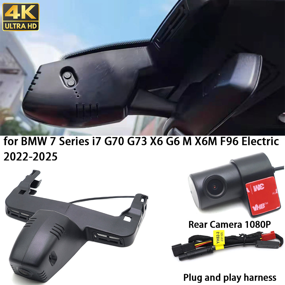 for BMW 7 Series i7 G70 G73 X6 G6 M X6M F96 Electric 2022-2025 4K Dash Cam Wifi Camera Video Recorder