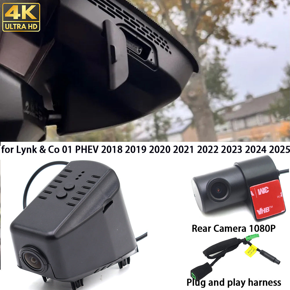 for Lynk & Co 01 PHEV 2018 2019 2020 2021 2022 2023 2024 2025 4K Dash Cam Wifi Camera Video Recorder