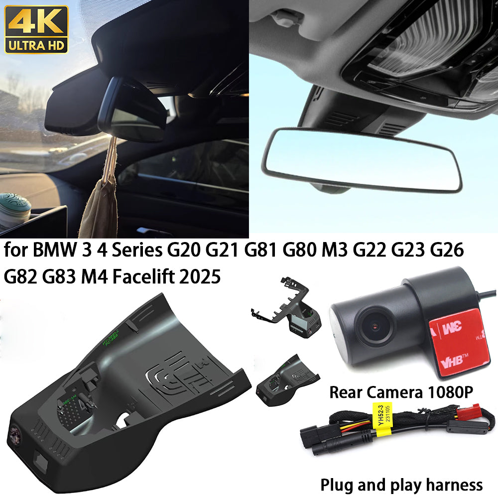 for BMW 3 4 Series G20 G21 G81 G80 M3 G22 G23 G26 G82 G83 M4 Facelift 2025 4K Dash Cam Wifi Camera Video Recorder