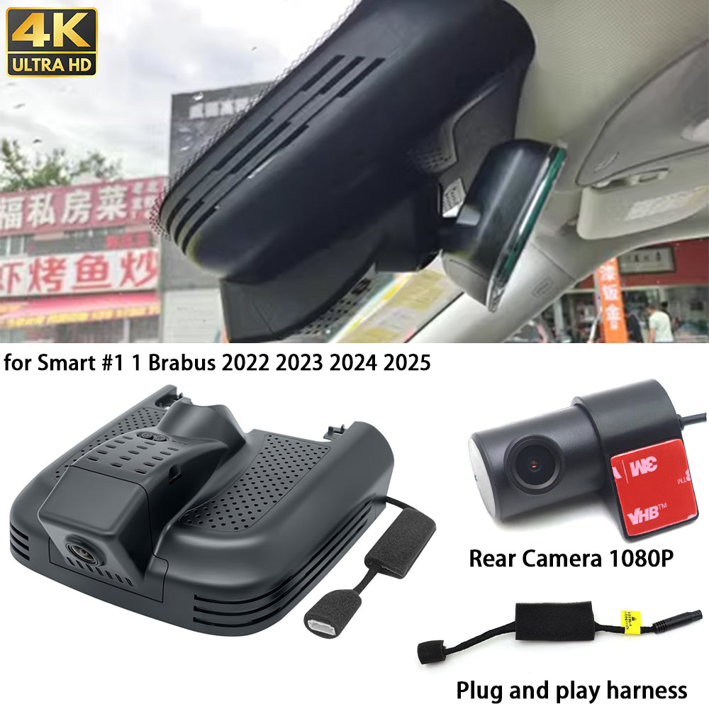for Smart #1 1 Brabus 2022 2023 2024 2025 4K Dash Cam Wifi Camera Video Recorder