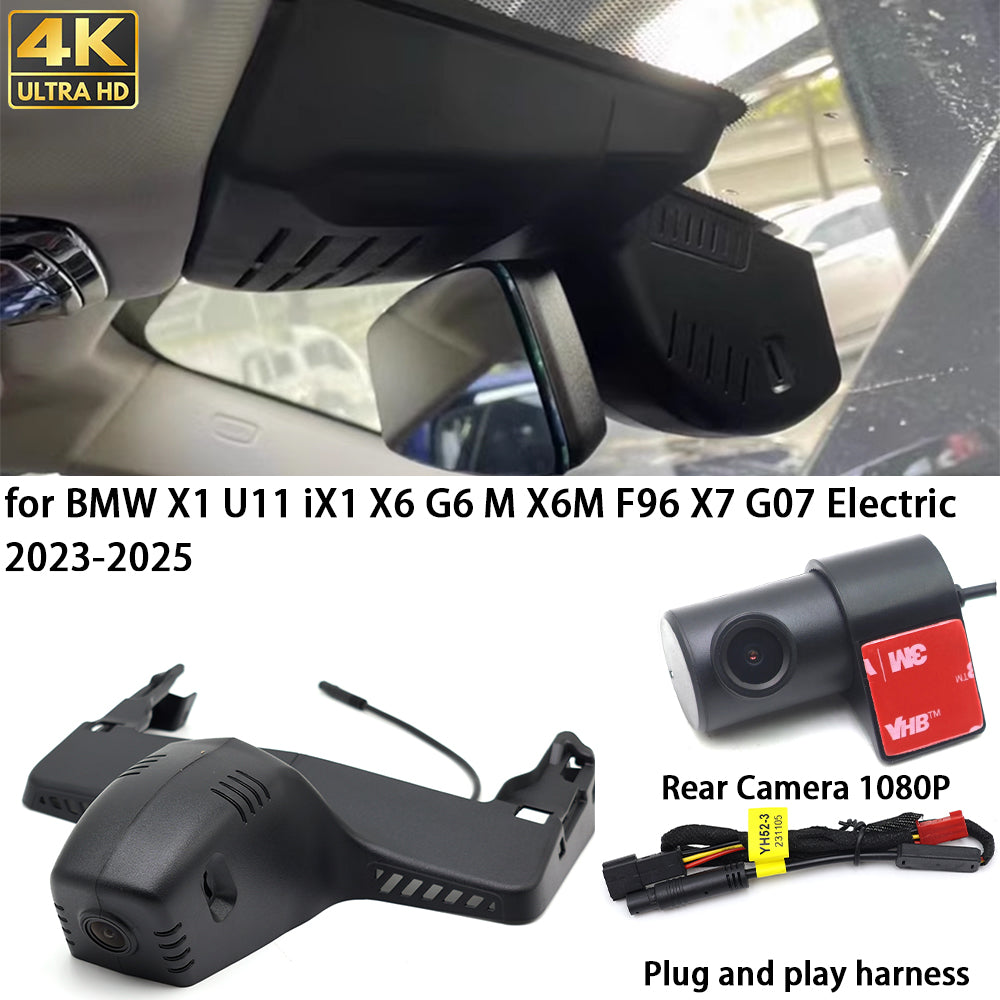 for BMW X1 U11 iX1 X6 G6 M X6M F96 X7 G07 Electric 2023-2025 4K Dash Cam Wifi Camera Video Recorder