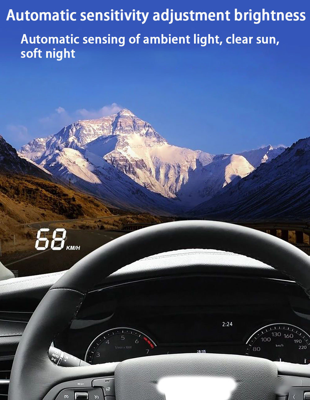 for Cadillac XT5 XT6 2016-2024 2020-2024 Auto HUD Display Projector Alarm Head Up Display Speedometer